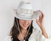 BRIDE Cowgirl Hat W/ Veil Bride Cowboy Hat Nashville Bachelorette Hat Bridal Cowgirl Hat White Co... | Etsy (US)