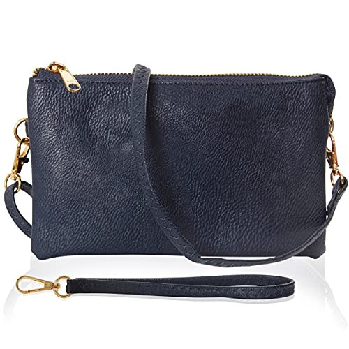 Humble Chic NY Navy Blue Clutch Purses for Women - Dark Navy Blue Clutch Wallet Crossbody Purse for Women, Vegan Leather Wristlets, Small Purses and Handbags, Dressy Evening Wristlet Bag | Amazon (US)