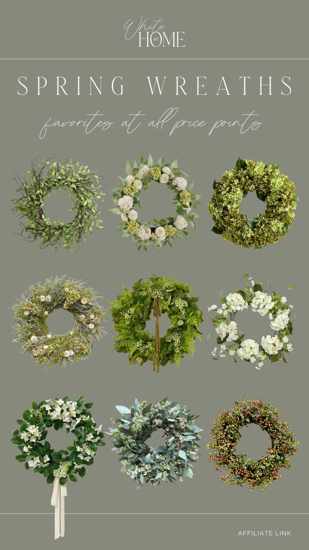 Spring wreaths at all price points! One of the easiest ways to introduce the season to your front porch. I love how neutral all of these options are with beautiful green base. I have the first one on our door right now! 

#LTKSaleAlert #LTKHome