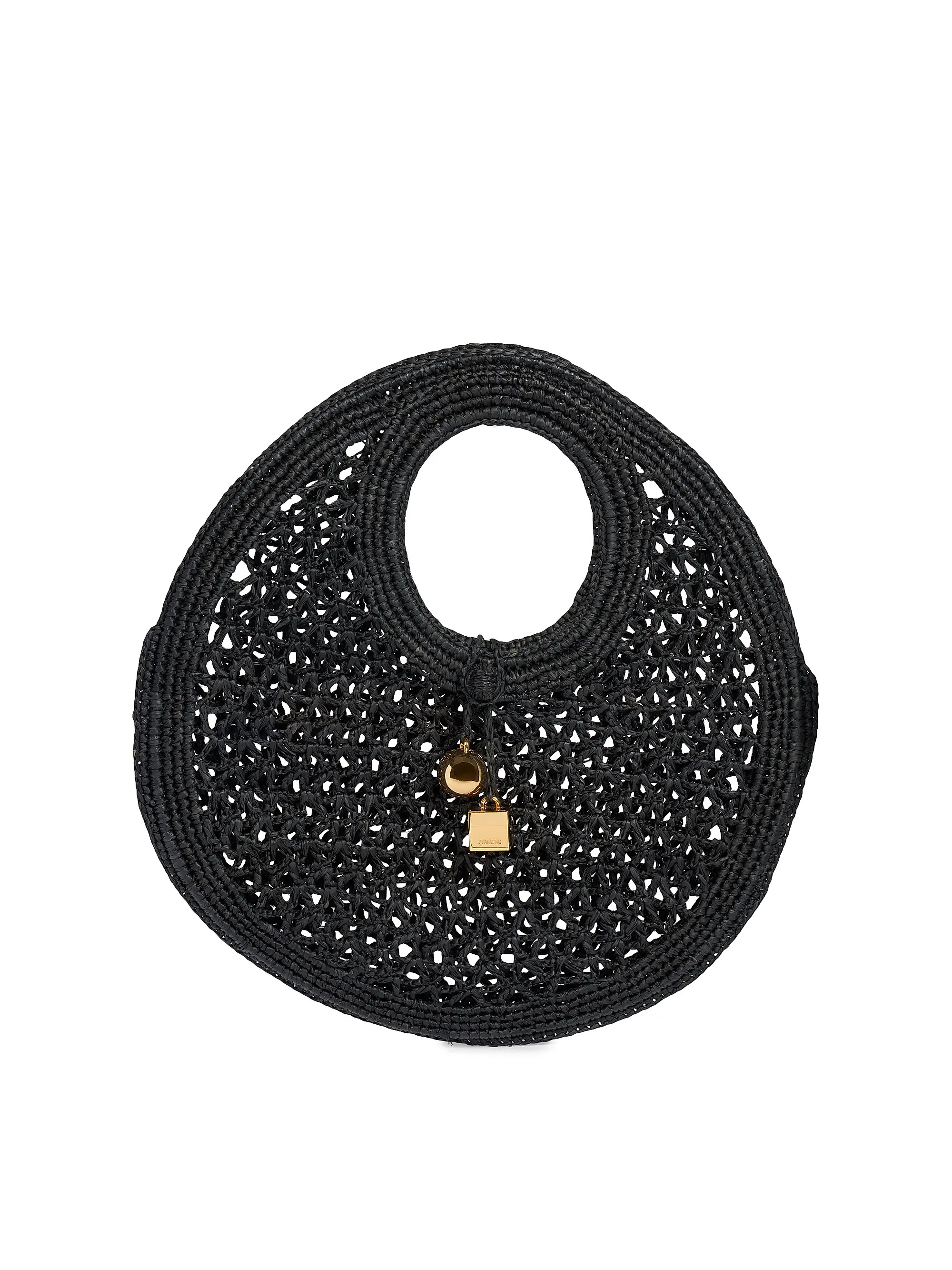 Jacquemus Le Petit Rond Crotchet-Knit Raffia Bag | Saks Fifth Avenue | Saks Fifth Avenue