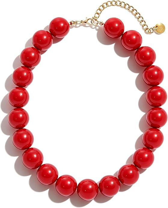 Chunky Beaded Necklaces for Women Colorful Bead Choker Necklace Trendy Adjustable Boho Collar Sta... | Amazon (US)