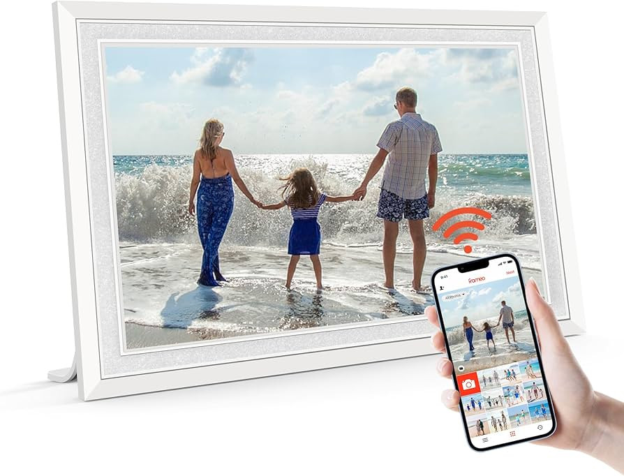 Frameo 10.1" Digital Picture Frame with 32GB Memory White WiFi Electronic Photo Frame 1280 x 800 ... | Amazon (US)