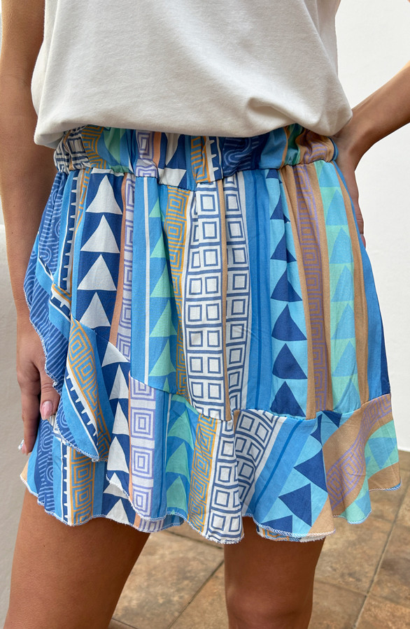Aztec Skort Multicolor Blue | Fashionmusthaves.nl | The Musthaves (NL)
