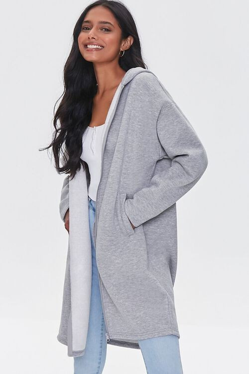 Heathered Fleece Zip-Up Hoodie | Forever 21 (US)