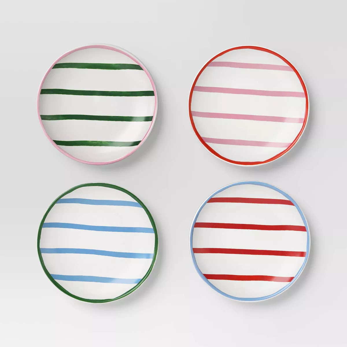 4pk 6" Stoneware Striped Appetizer Plates - Threshold™ | Target