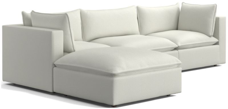 Lotus 4-Piece Reversible Sectional with Ottoman + Reviews | Crate and Barrel | Crate & Barrel