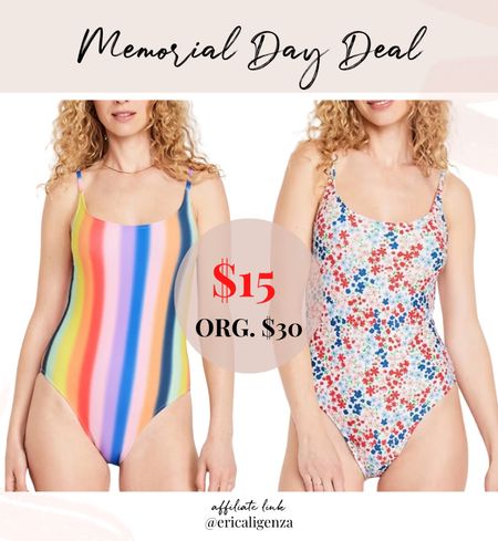 One piece swimsuits on sale at Old Navy for $15! 

Memorial Day sale // swimsuit on sale // swimwear under $20 // old navy swimsuit 

#LTKSwim #LTKSaleAlert #LTKStyleTip