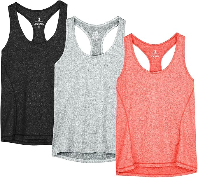 icyzone Workout Tank Tops for Women - Racerback Athletic Yoga Tops, Running Exercise Gym Shirts(P... | Amazon (US)