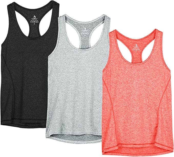 icyzone Workout Tank Tops for Women - Racerback Athletic Yoga Tops, Running Exercise Gym Shirts(P... | Amazon (US)