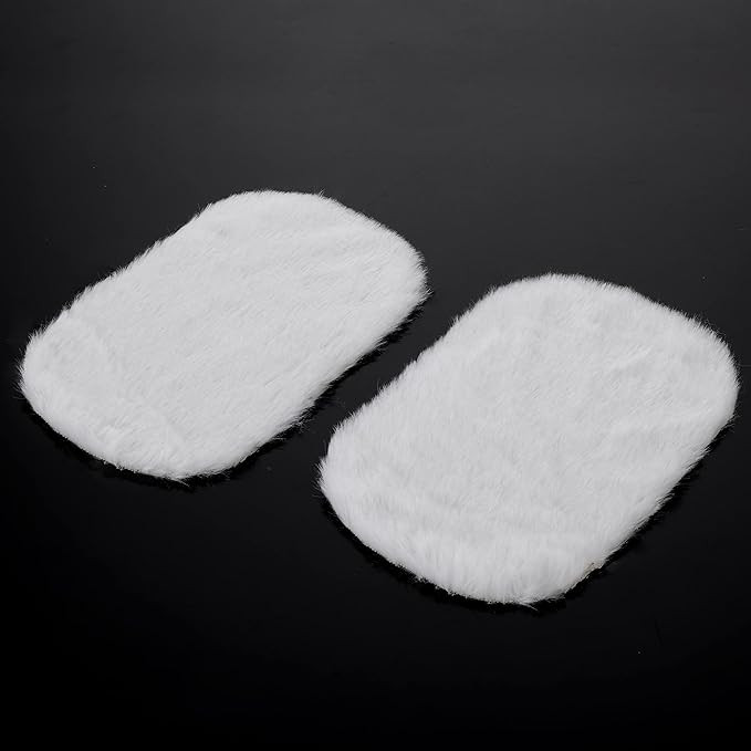 Cobee 2Pcs Miniature Carpets, 1:12 Dollhouse Wool Rug Dolls House White Furry Rugs Mini Furniture... | Amazon (US)