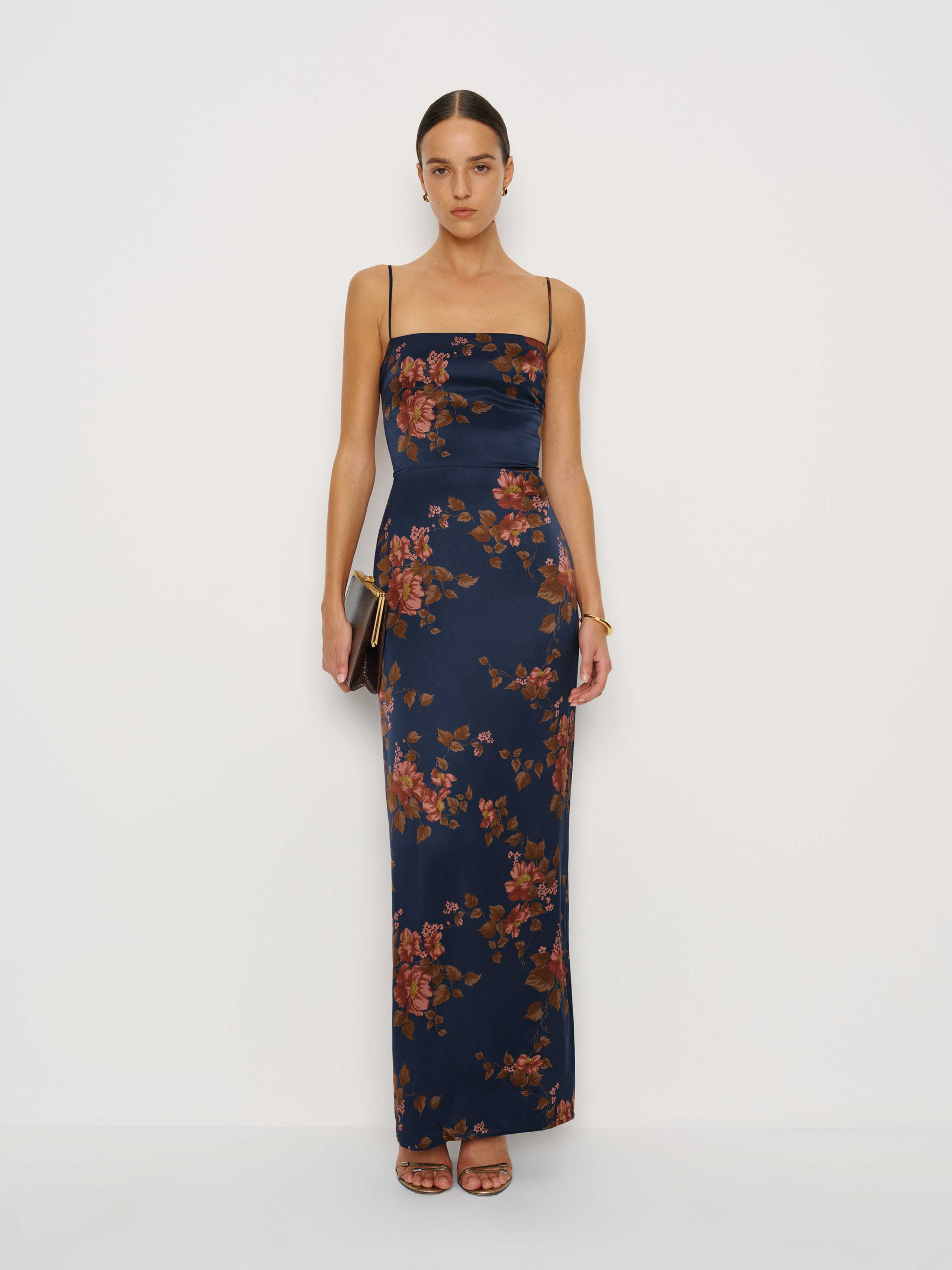 Reformation Frankie Silk Dress Blue 10 | Reformation (Global)