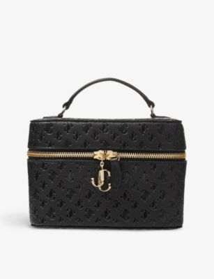 JIMMY CHOO Logo-debossed leather vanity case | Selfridges