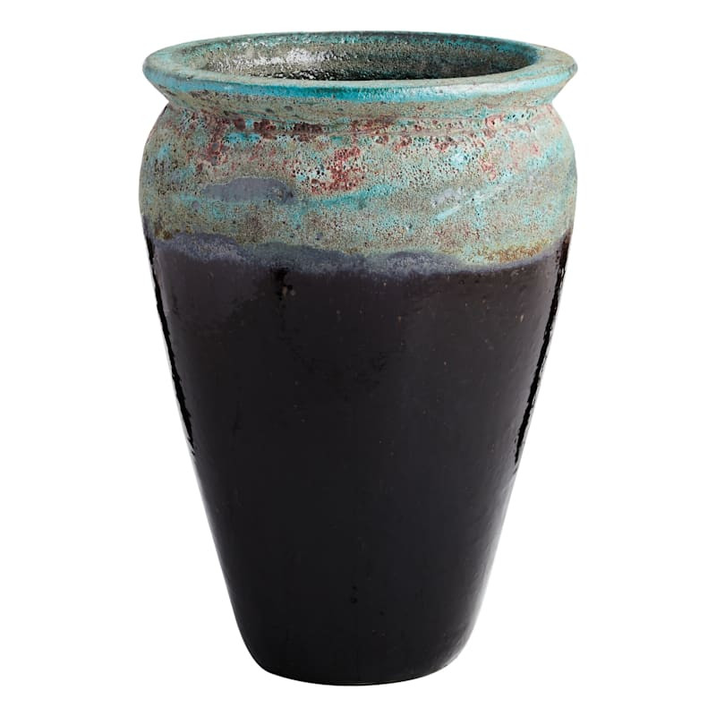 Green and Black Lava Arcadia Outdoor Planter, Medium | At Home