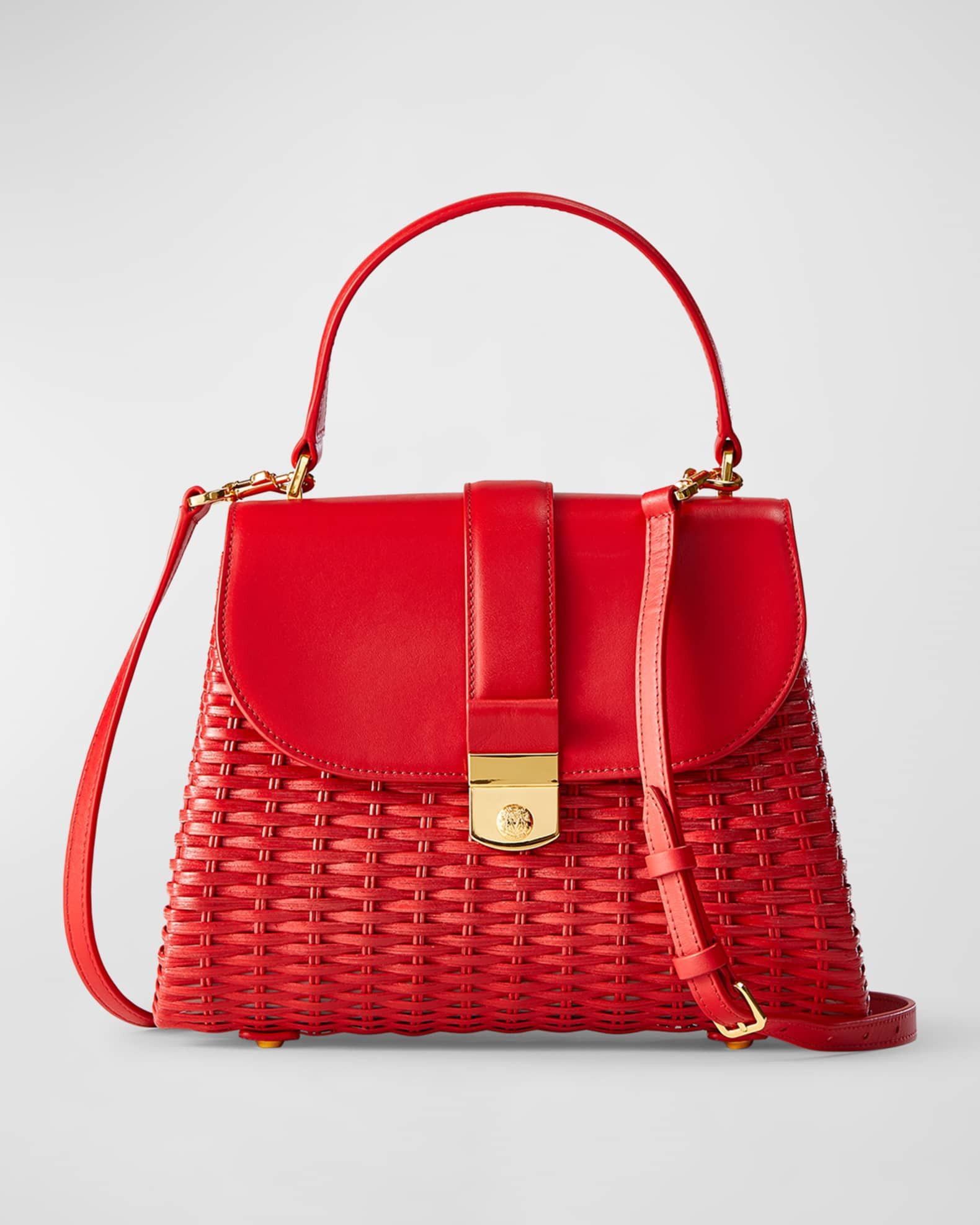 The Crest Lock Basket Top-Handle Bag | Neiman Marcus