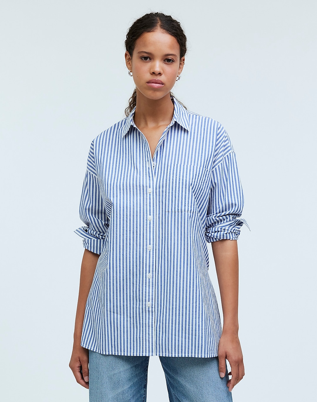 The Oversized Straight Hem Shirt in Signature Poplin | Madewell