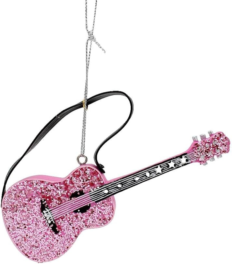 Kurt Adler 4.5 Inch Resin Pink Guitar Ornament | Amazon (US)