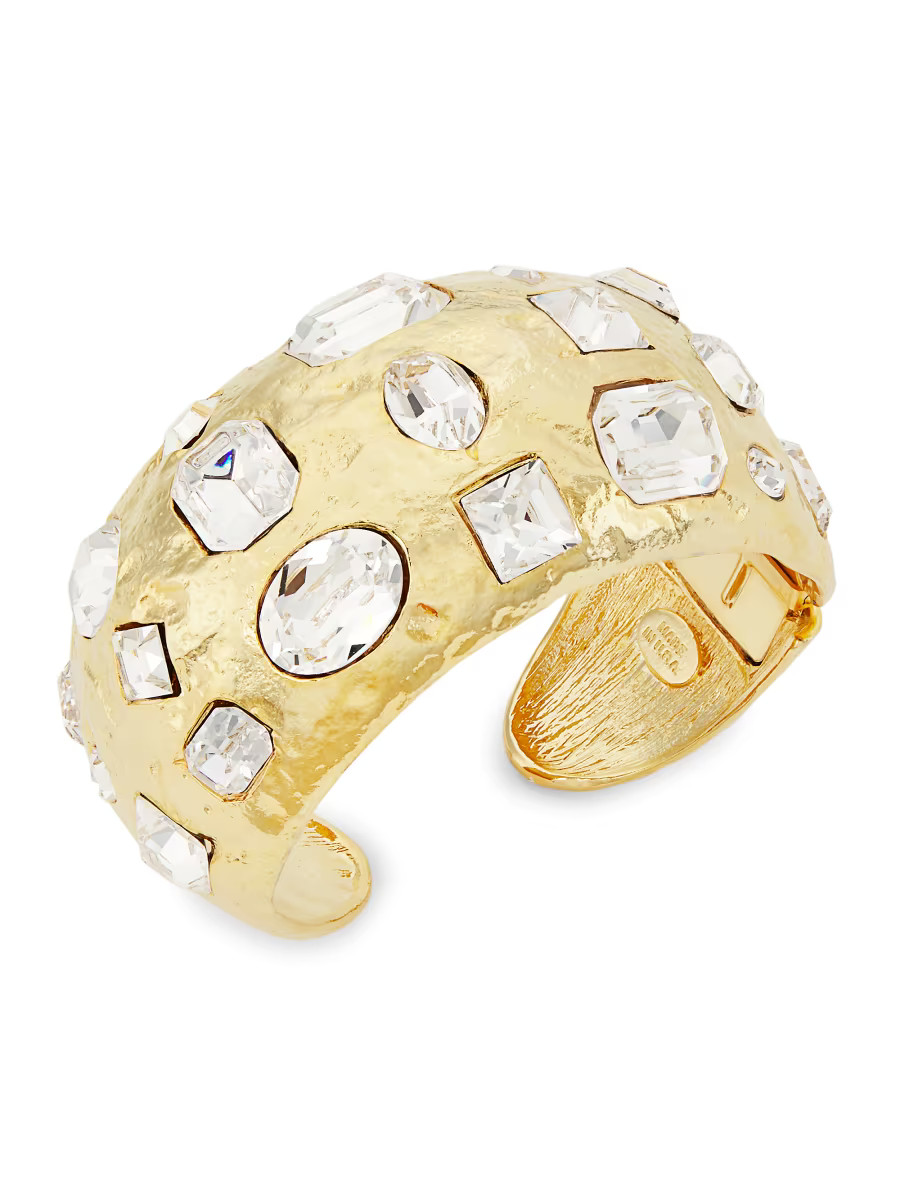 22K Gold-Plated & Glass Crystal Cuff Bracelet | Saks Fifth Avenue