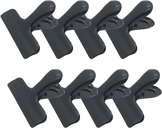 8 Pack Metal Chip Clips, 3 Inch Wide Stainless Steel Heavy Duty Food Bag Clips, Black | Amazon (US)