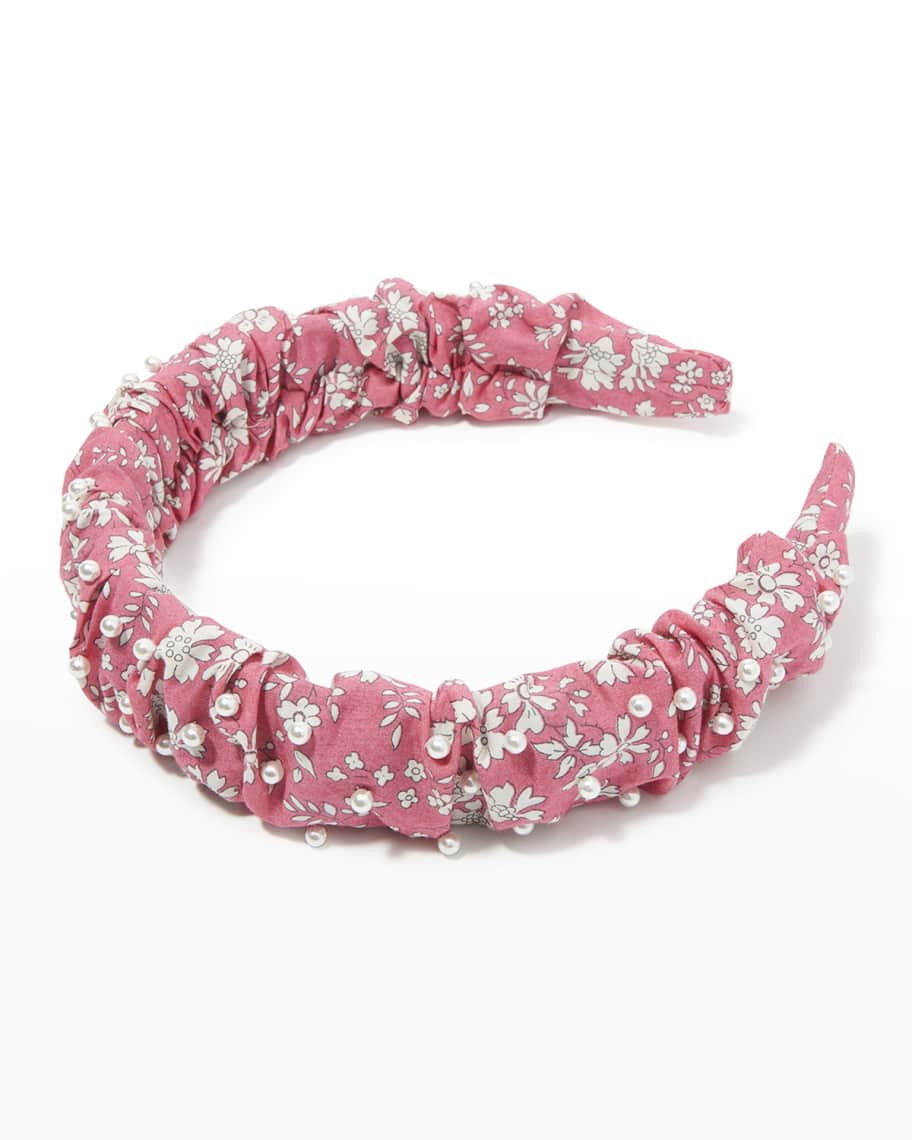 Lele Sadoughi Kelly Ruched Pearly Headband | Neiman Marcus