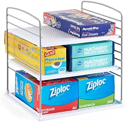 YouCopia UpSpace Cabinet Box Organizer, Adjustable Kitchen and Pantry Shelf for Plastic Wrap and ... | Amazon (US)