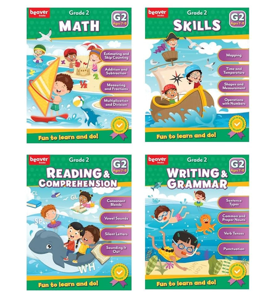 Head Start Workbooks for Kids Ages 7-8, Fun 2nd Grade Workbooks for Learning Math and Writing Bas... | Amazon (CA)