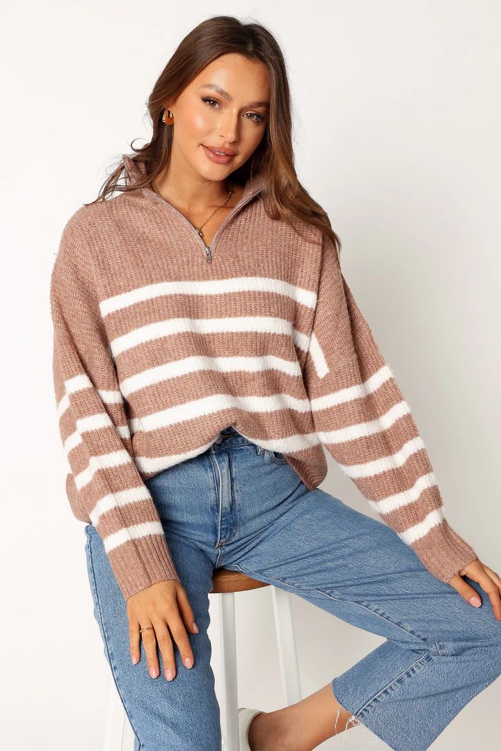 Miranda Knit Sweater - Taupe | Petal & Pup (US)