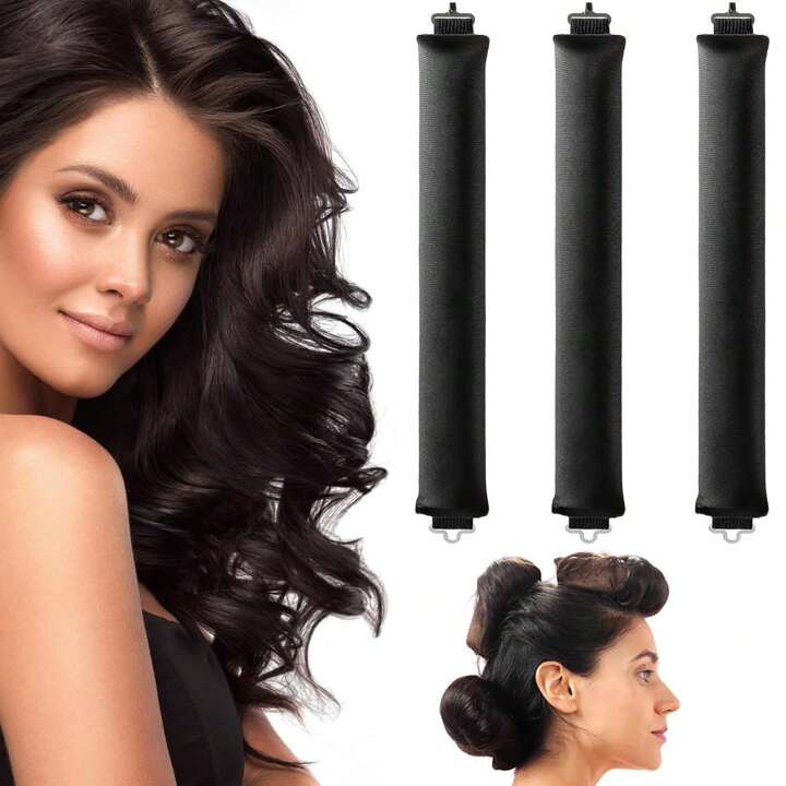3 PCS Heatless Hair Curler, Flexi Rods With Hook, Heatless Curling Rod For All Hair Types, No Hea... | SHEIN
