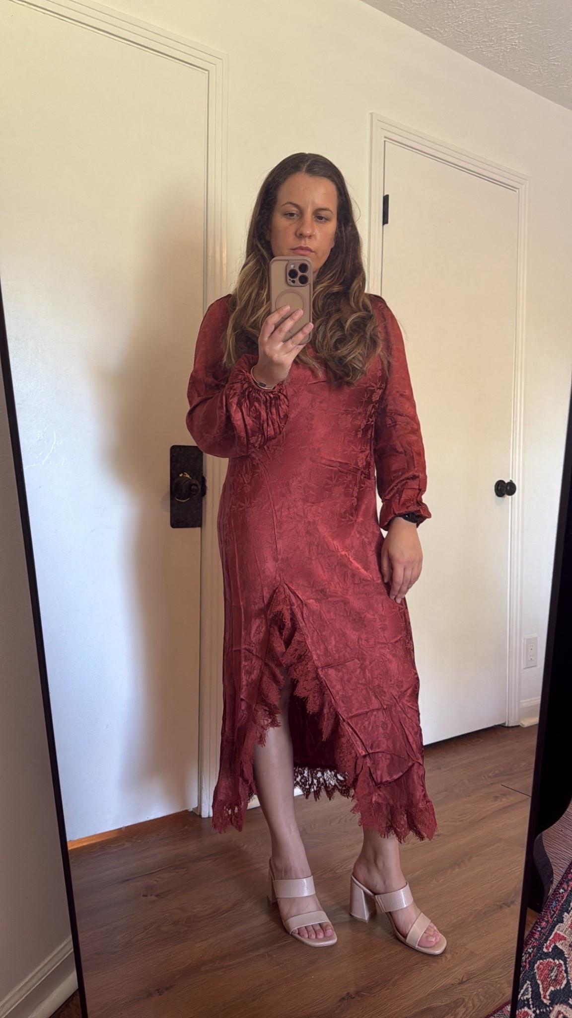 Found the best fall wedding guest dress 🍂🍁
Add some cute booties in burgundy or a dark brown, some earthy and gold accessories and you are on your way!
I ordered the small. I am 5’2, 34DD for reference  

#LTKSeasonal #LTKPetite #LTKParties