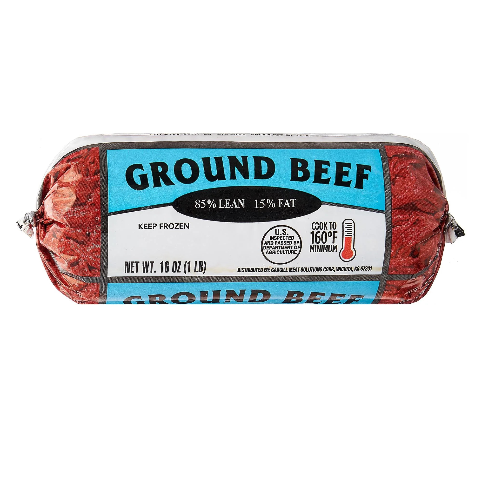 85% Lean/15% Fat Ground Beef, 1lb Roll, Frozen | Walmart (US)