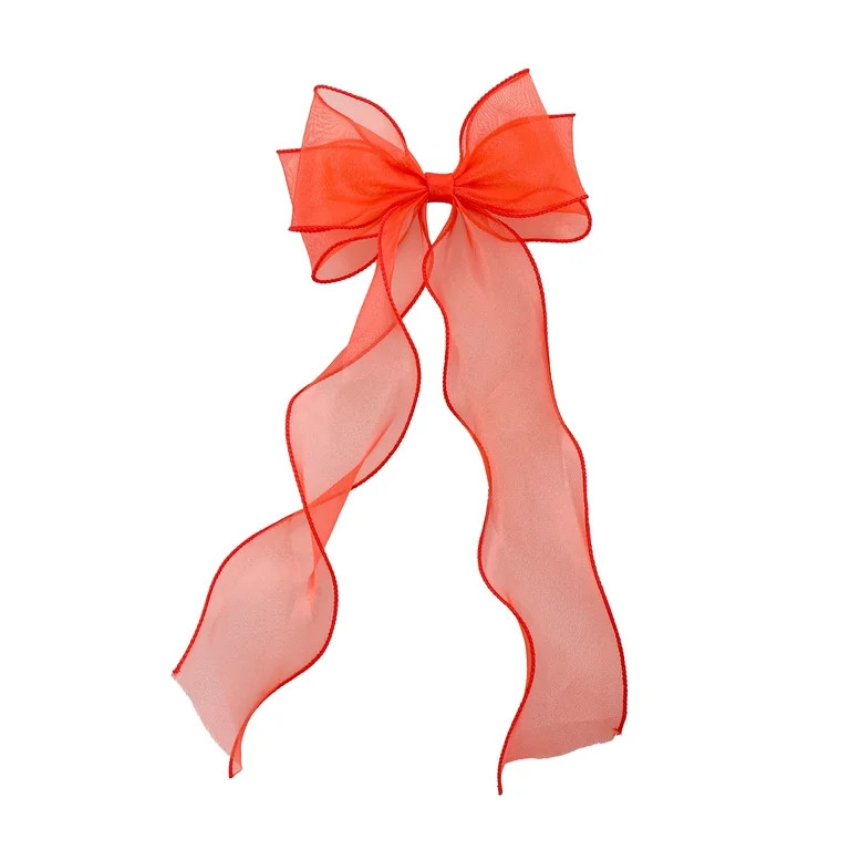 Holiday Time Sheer Red Hair Bow, 1 Piece | Walmart (US)