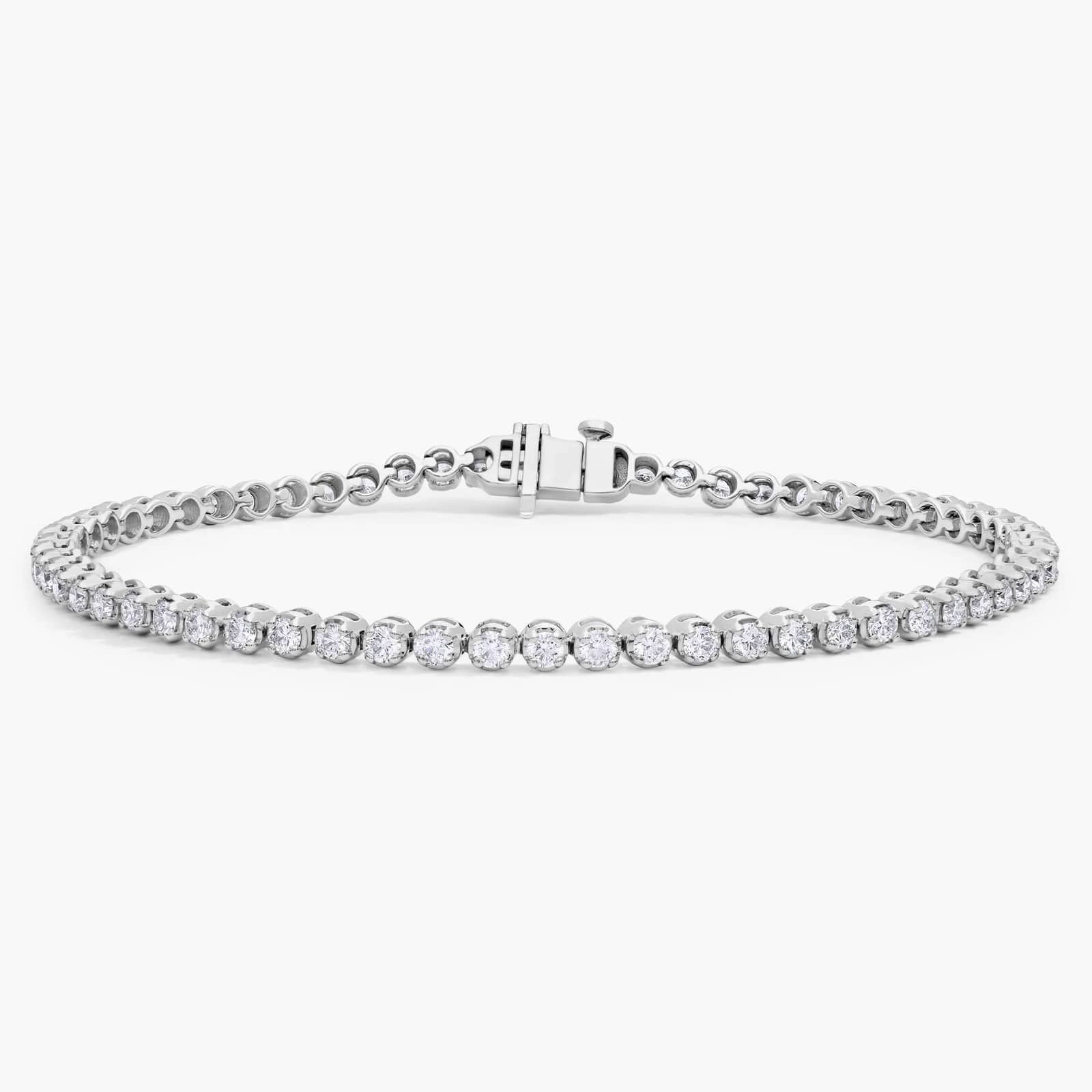 7 " Four Prong Lab-Grown Diamond Tennis Bracelet In 14k White Gold (2 Ct. - F-G / VS2-SI1) | Blue Nile