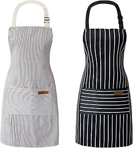 ATROPOS 2 Pieces Aprons for Women with Pockets, Aprons for Men, Womens Kitchen Apron, Cooking Apr... | Amazon (US)