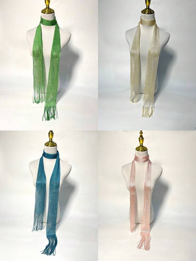 One Fashionable And Versatile Simple Style Women Knitted Scarf With Tassel For Multiple Matching Winter Fall | SHEIN