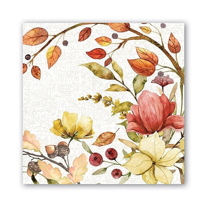 Michel Design Works Cocktail Napkins, Fall Leaves & Flowers | Amazon (US)