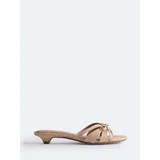 Free Assembly Women's Kitten Faux Raffia Kitten Heel Sandals with Bow | Walmart (US)