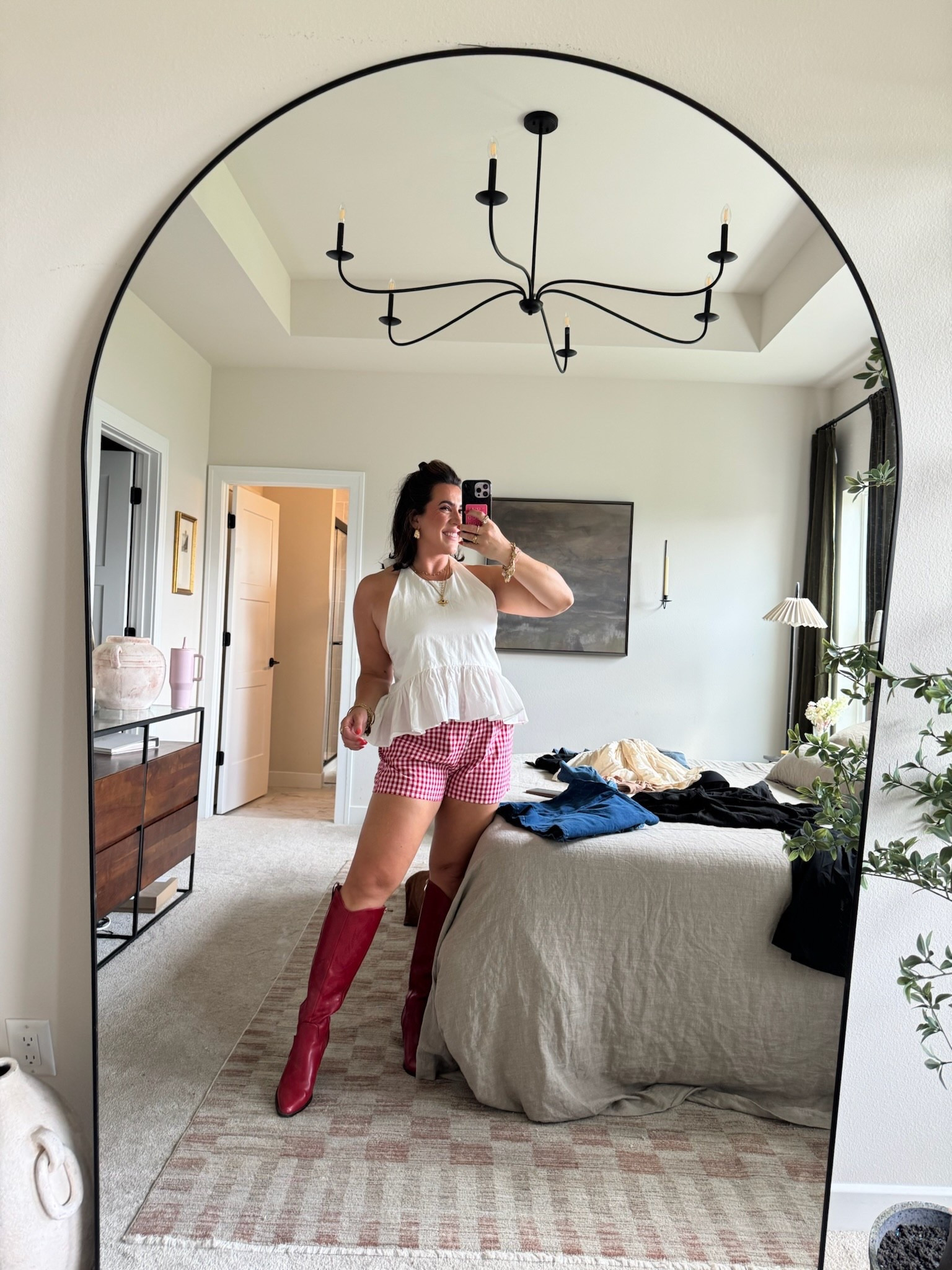 Amazon country concert outfit idea! Cute & girly, flowy top & boxer shorts! Gingham country outfit! 
Top L
Bottoms L

#midsize #countryconcertoutfit 

#LTKSeasonal #LTKFindsUnder50 #LTKStyleTip