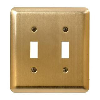 Brass 2-Gang Toggle Wall Plate (1-Pack) | The Home Depot
