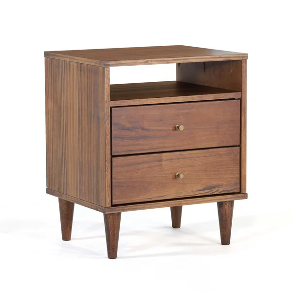 Mid Century Two-Drawer Nightstand | Wayfair North America