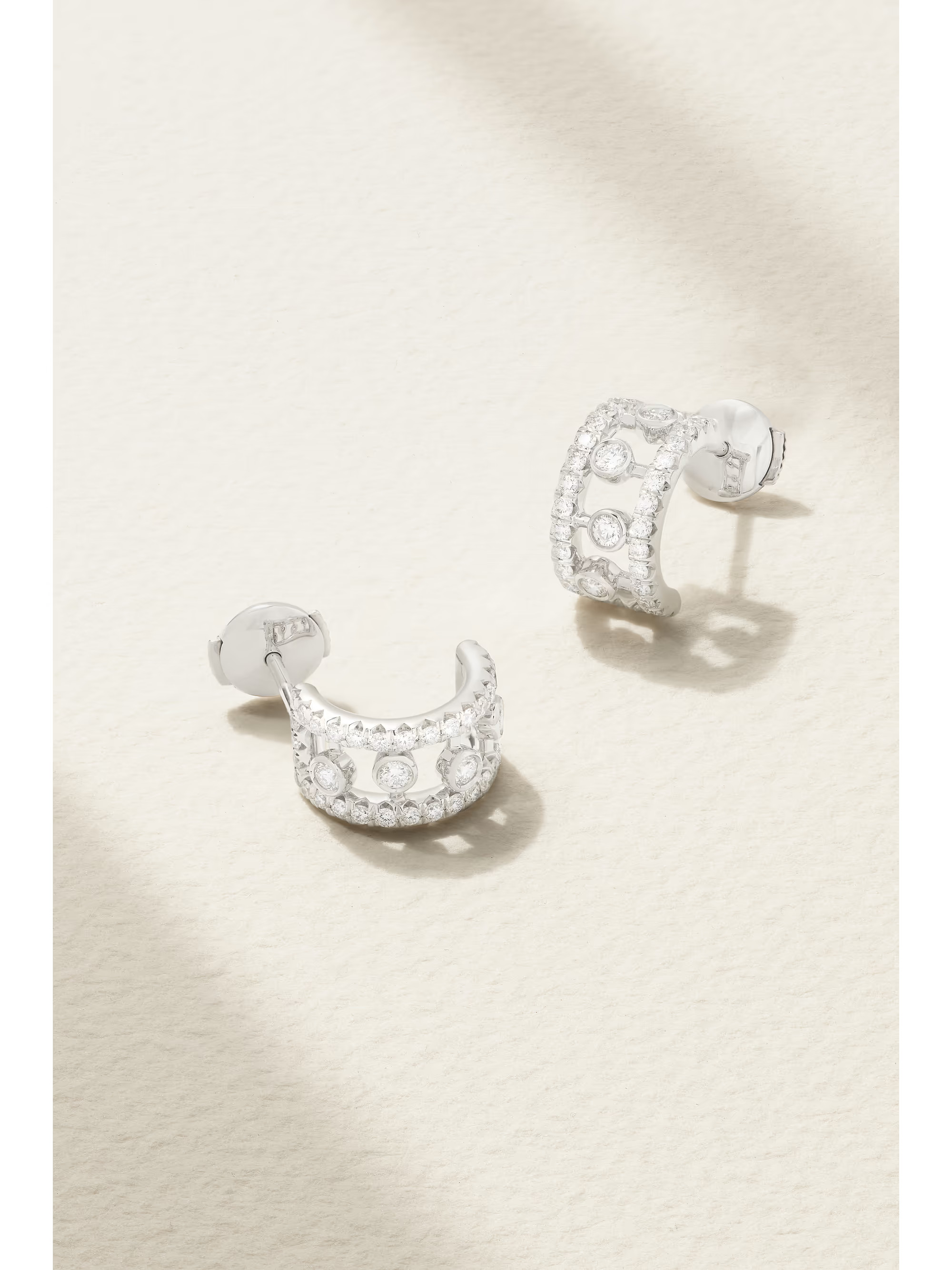 Dewdrop 18-karat white gold diamond hoop earrings | NET-A-PORTER (US)
