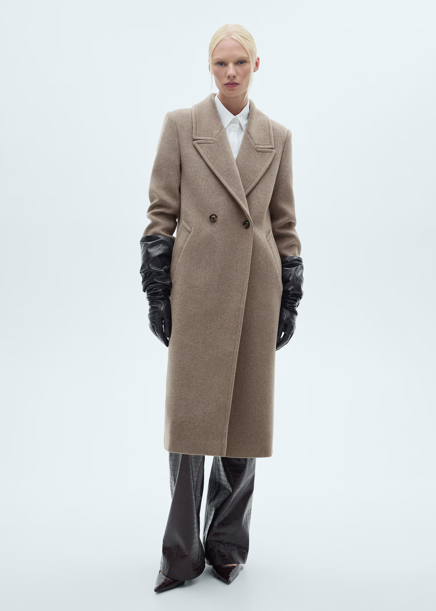 Lapels wool coat - Women | MANGO United Kingdom | MANGO (UK)