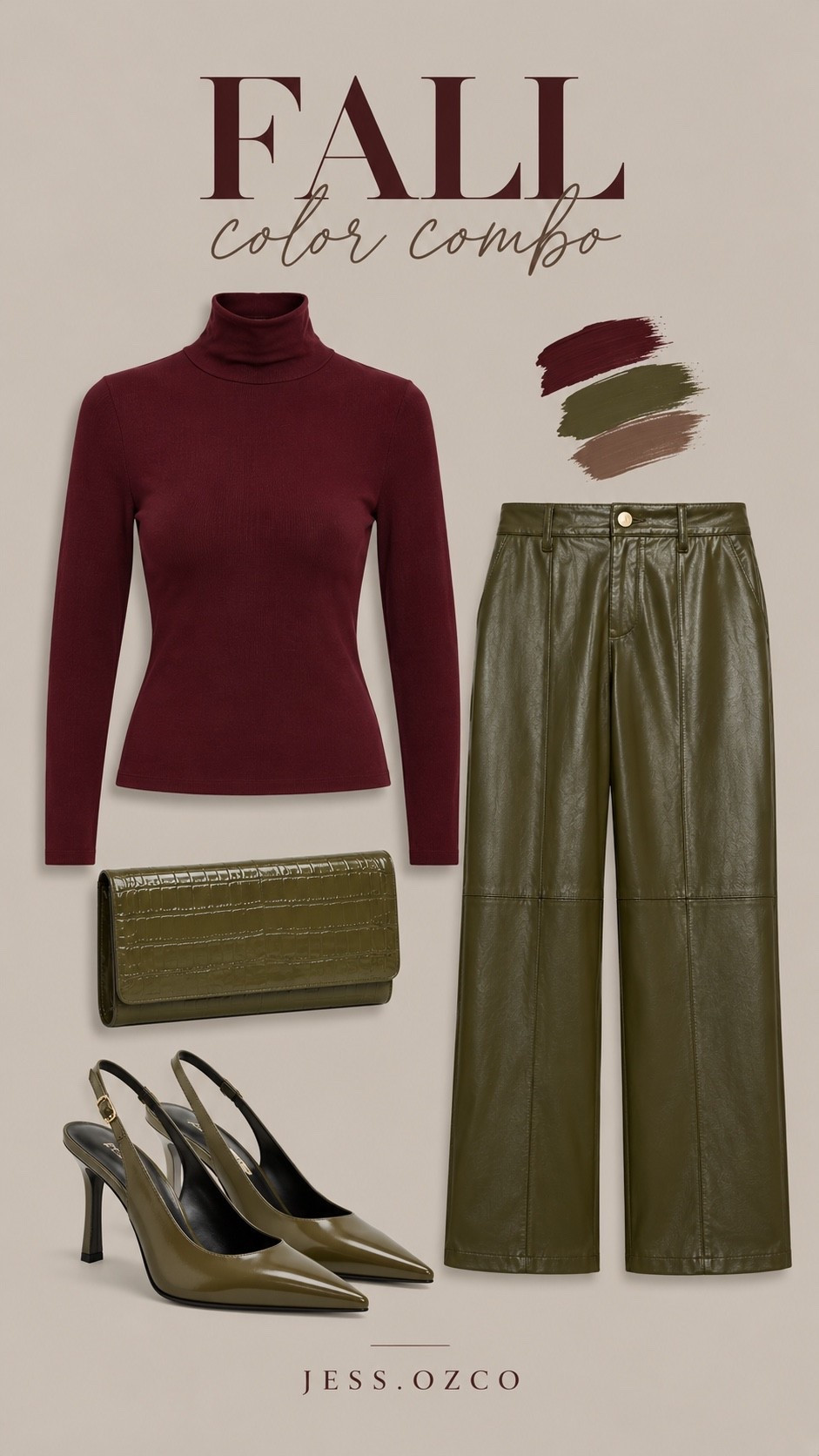 Fall color combo 🍂


Faux leather green pants, burgundy tops, olive green slingback, green pumps, zara outfits

#LTKootd #LTKgrwm