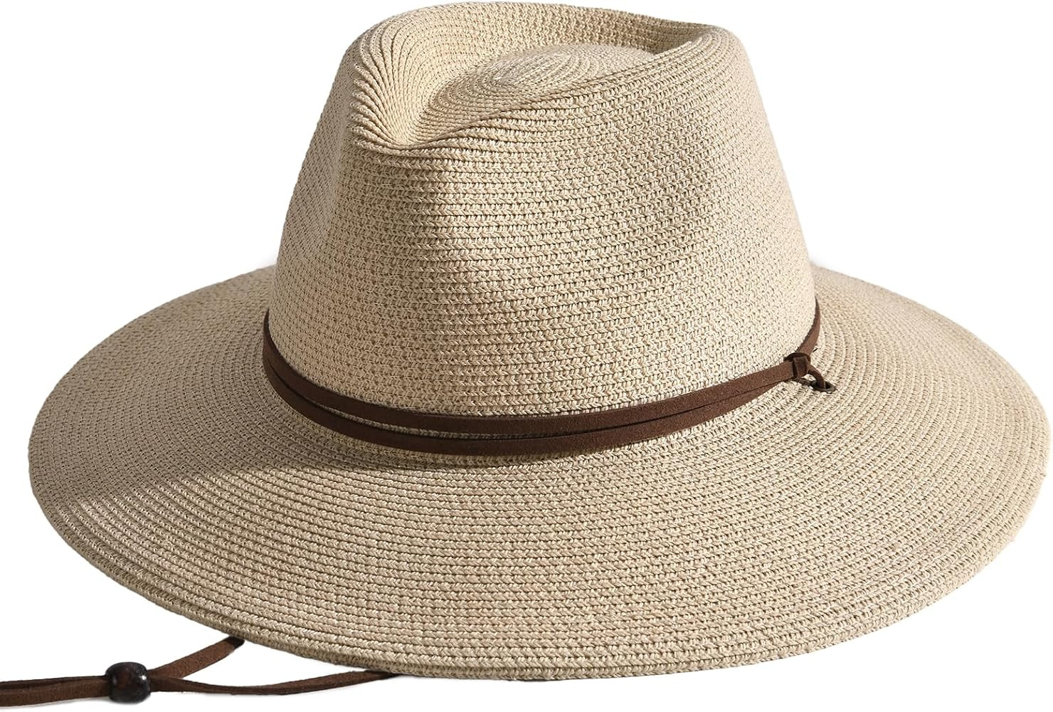 FURTALK Womens Summer Straw Sun Hats Wide Brim Panama Fedora Beach Hat with Wind Lanyard UPF 80+ | Amazon (US)