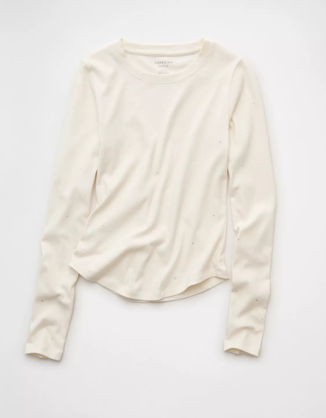 AE Long Sleeve Rhinestone T-Shirt | American Eagle Outfitters (US & CA)