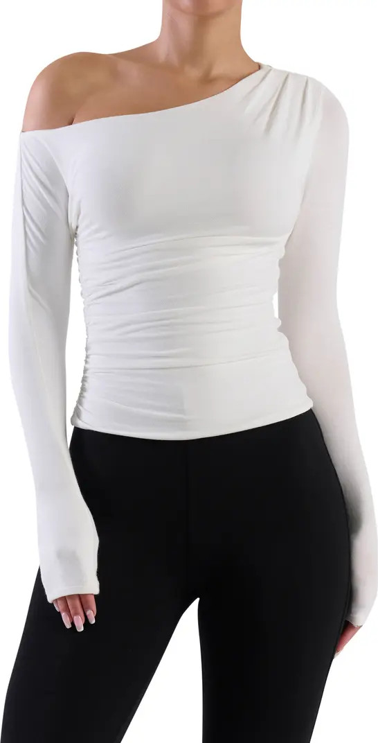 Naked Wardrobe Ruched One-Shoulder Top | Nordstrom | Nordstrom