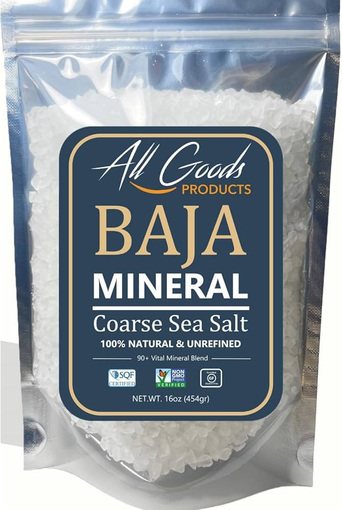 All Goods Products Baja Mineral Coarse Grain Sea Salt, 16 oz Natural Salt from Mexico, Unrefined,... | Amazon (US)