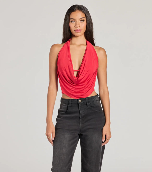 Take The Plunge Sleeveless Halter Crop Top | Windsor Stores
