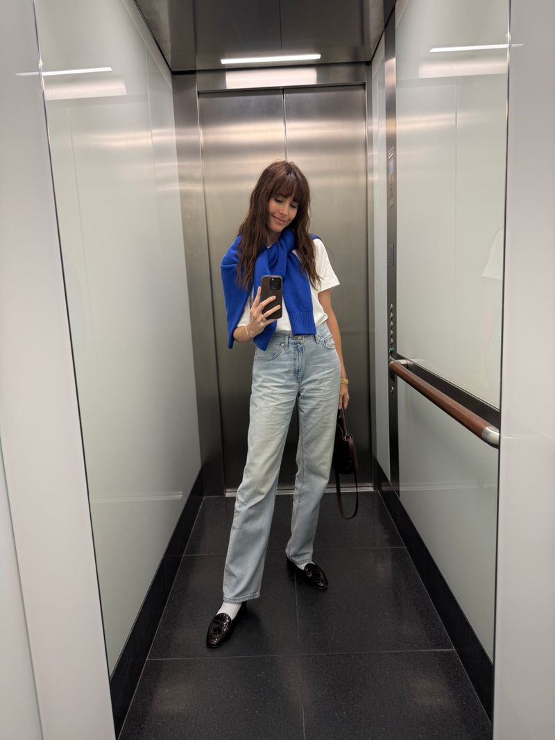 A Pop of Electric Blue 

 #LTKuk #LTKautumn