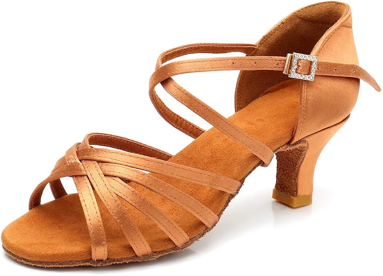 RoseMoli Women's Latin Dance Shoes Satin Professional Ballroom Salsa Practice Performance Dance S... | Amazon (US)