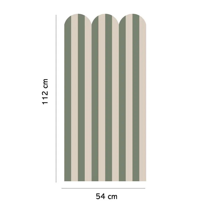 Scalloped Wallpaper Stripes Green Beige, Peel and Stick Wallpapaer, Vintage Style Wallpaper, Nurs... | Etsy (US)
