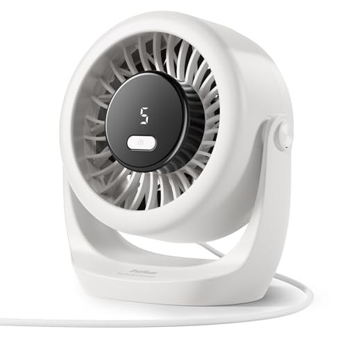 Diveblues USB Desk Turbo Fan, Ultra-Quiet Mini Desk Fan, Powerful Wind, LED Display, 5 Speed, 360° Rotating Small Portable Fan for Home, Office and Outdoor Cool Tech Gadgets - TurboBreeze | Amazon (US)